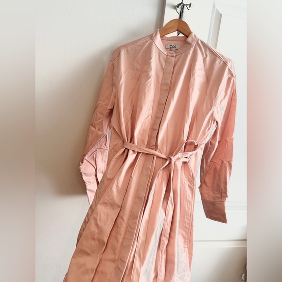 COS Light Pink Long Sleeve Shirt Dress - Picture 3 of 6